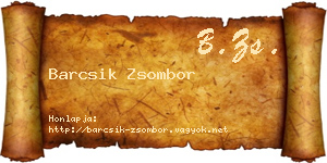 Barcsik Zsombor névjegykártya